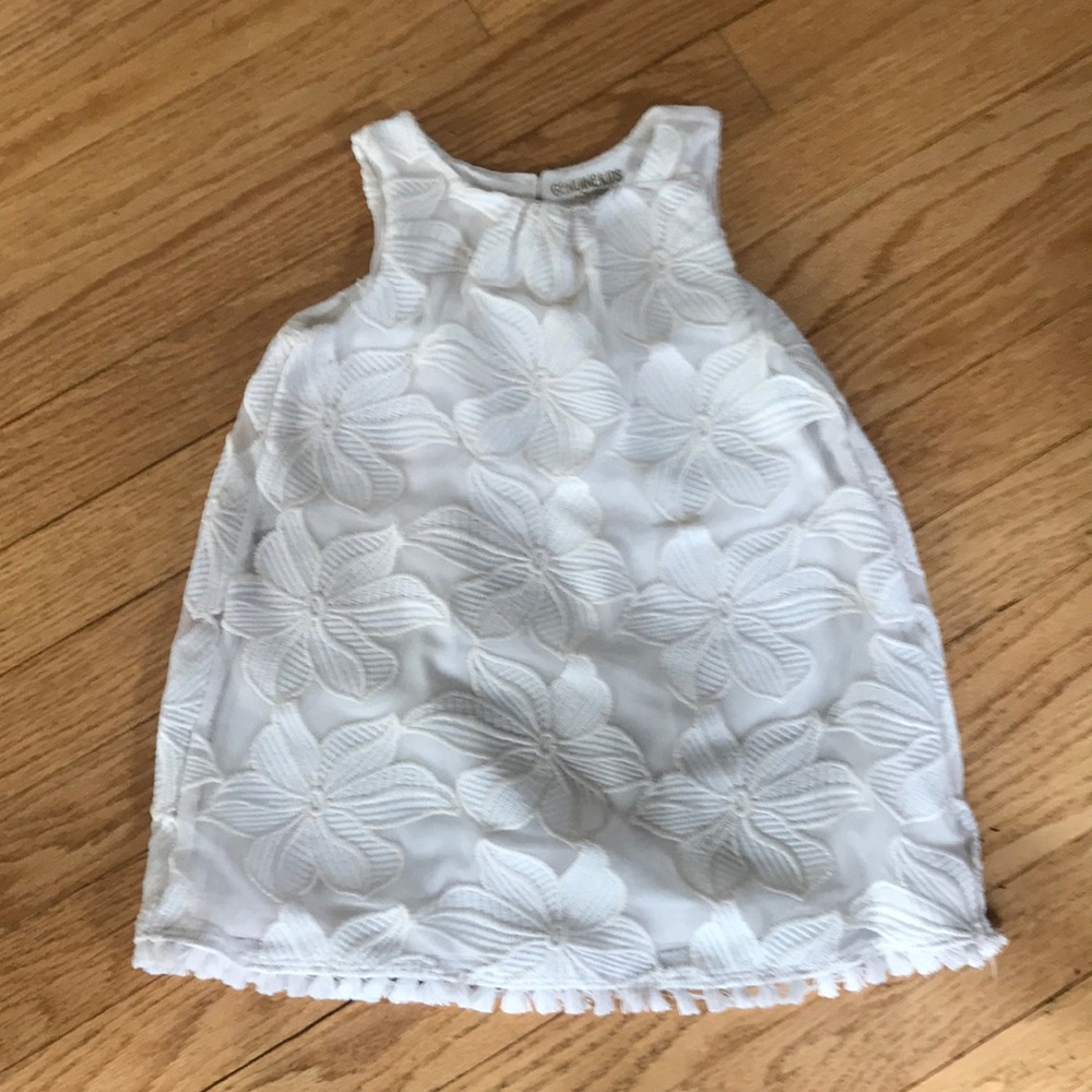 Kid’s Size 2T Ivory Knit Dress with Lace Overlay